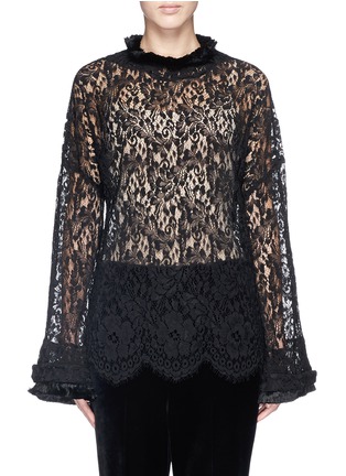 Main View - Click To Enlarge - TOGA ARCHIVES - Floral lace bell sleeve top