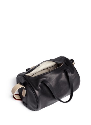 Detail View - Click To Enlarge - THE ROW - 'Drum' pony hair strap leather shoulder bag