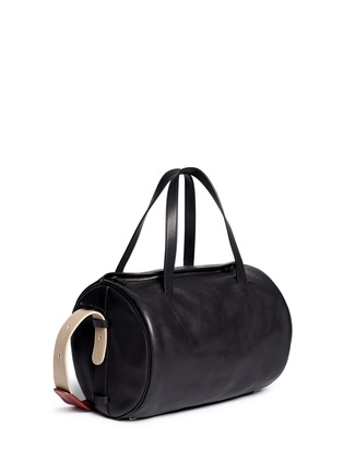 Figure View - Click To Enlarge - THE ROW - 'Drum' pony hair strap leather shoulder bag