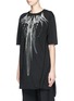 Front View - Click To Enlarge - MARCELO BURLON - 'Malal' feather print tunic dress