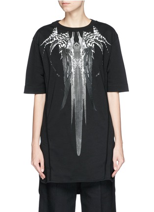 Main View - Click To Enlarge - MARCELO BURLON - 'Malal' feather print tunic dress
