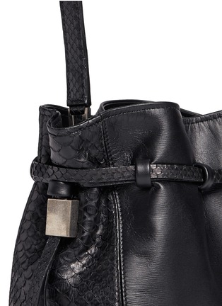 Detail View - Click To Enlarge - BOYY - 'Mini Lazar' python strap leather bucket bag