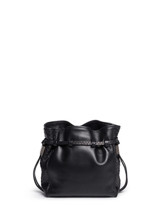 Back View - Click To Enlarge - BOYY - 'Mini Lazar' python strap leather bucket bag
