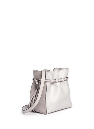 Front View - Click To Enlarge - BOYY - 'Mini Lazar' snakeskin strap leather bucket bag
