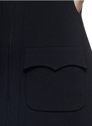 Detail View - Click To Enlarge - ALAÏA - Plunge V-neck zip jersey knit dress