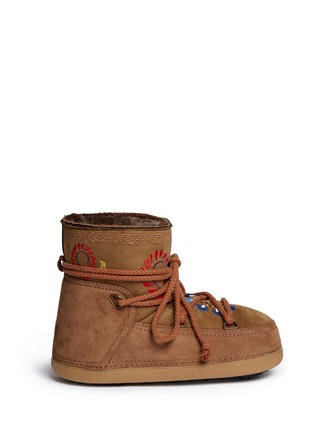 Main View - Click To Enlarge - INUIKII - 'Fokelore' suede embroidery sheepskin shearling boots