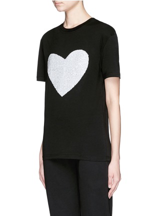 Front View - Click To Enlarge - MC Q - Sequin heart cotton jersey T-shirt
