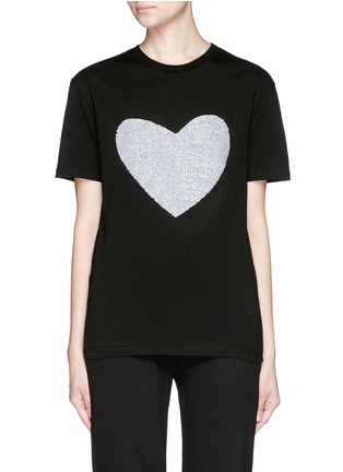 Main View - Click To Enlarge - MC Q - Sequin heart cotton jersey T-shirt