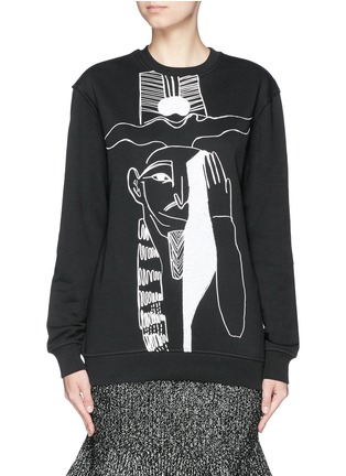 Main View - Click To Enlarge - MC Q - Sequin abstract Egyptian pattern sweatshirt