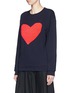 Front View - Click To Enlarge - MC Q - Heart bouclé appliqué sweatshirt
