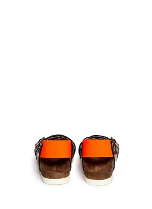 Back View - Click To Enlarge - MSGM - Glitter cross strap slingback sandals
