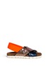 Main View - Click To Enlarge - MSGM - Glitter cross strap slingback sandals