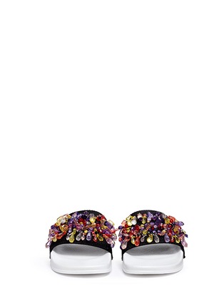 Figure View - Click To Enlarge - MSGM - Jewelled mesh slide sandals