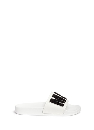 Main View - Click To Enlarge - MSGM - Towel logo canvas slide sandals