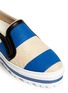 Detail View - Click To Enlarge - MSGM - Lace rubber stripe flatform skate slip-ons