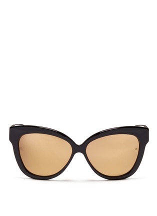 Main View - Click To Enlarge - LINDA FARROW - Oversize cat eye acetate mirror sunglasses