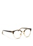 Figure View - Click To Enlarge - LINDA FARROW - Acetate browline metal frame optical glasses