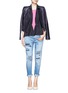 Figure View - Click To Enlarge - ARMANI COLLEZIONI - Round neck jersey tee