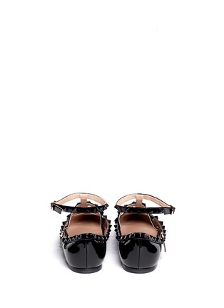 Back View - Click To Enlarge - VALENTINO GARAVANI - Rockstud caged patent leather flats