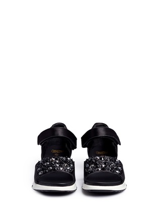 Front View - Click To Enlarge - ASH - Lotus' embellished satin sneaker sandals