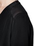 Detail View - Click To Enlarge - SANDRO - Collarless long-sleeve silk shirt