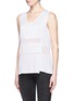 Front View - Click To Enlarge - HELMUT LANG - Sheer stripe sleeveless top
