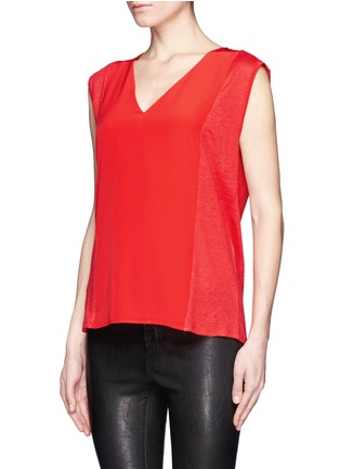 Front View - Click To Enlarge - SANDRO - Tango silk front linen top