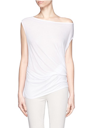 Main View - Click To Enlarge - HELMUT LANG - Single off-shoulder cotton top