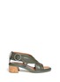 Main View - Click To Enlarge - STELLA MCCARTNEY - Eniko mock leather wood heel sandals