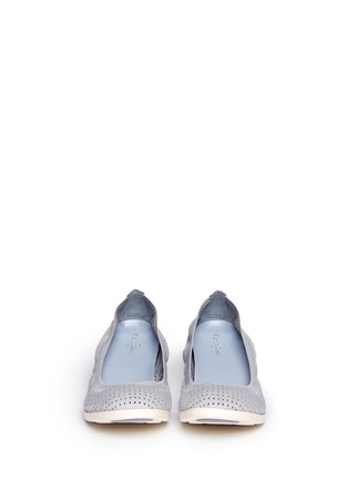 Figure View - Click To Enlarge - COLE HAAN - Gilmore perforated suede ballet flats