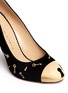 Detail View - Click To Enlarge - CHARLOTTE OLYMPIA - 'Lock Down' metal toecap suede pumps