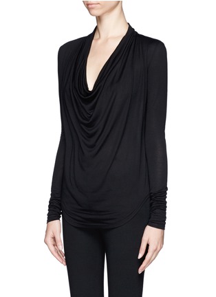 Front View - Click To Enlarge - HELMUT LANG - Cowl neck jersey long-sleeve T-shirt