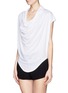 Front View - Click To Enlarge - HELMUT LANG - Cowl neck jersey T-shirt