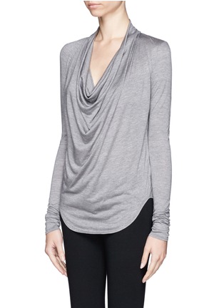 Front View - Click To Enlarge - HELMUT LANG - Cowl neck jersey long-sleeve T-shirt