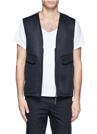 Detail View - Click To Enlarge - HELMUT LANG - Perforated mesh vest and jacket