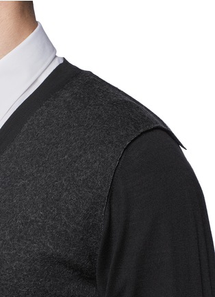 Detail View - Click To Enlarge - LANVIN - Felt front merino wool sweater
