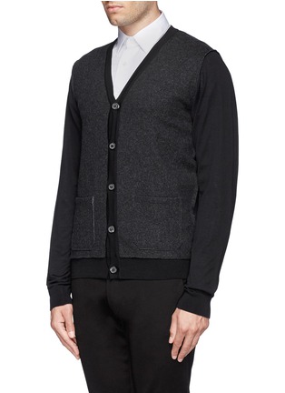 Front View - Click To Enlarge - LANVIN - Felt front merino wool sweater