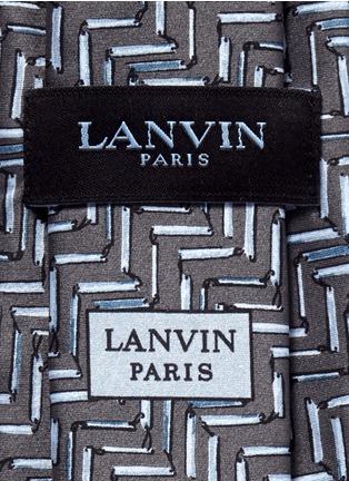 Detail View - Click To Enlarge - LANVIN - Chevron print silk satin tie