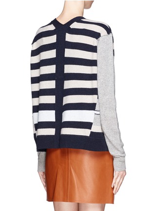 Back View - Click To Enlarge - DIANE VON FURSTENBERG - Pam striped cashmere cardigan