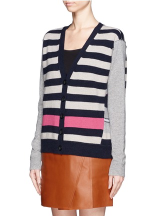 Front View - Click To Enlarge - DIANE VON FURSTENBERG - Pam striped cashmere cardigan