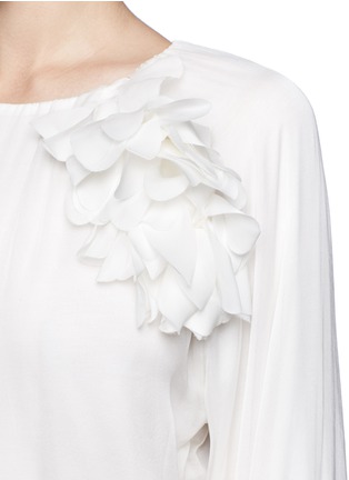Detail View - Click To Enlarge - LANVIN - Floral elasticated silk top