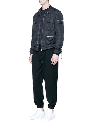 Figure View - Click To Enlarge - FENG CHEN WANG - Drawstring waist wool blend jogging pants