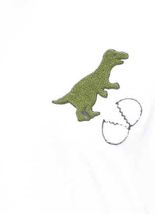 Detail View - Click To Enlarge - MUVEIL - Dinosaur French terry patch cotton T-shirt