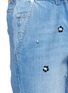 Detail View - Click To Enlarge - MUVEIL - Strass floral embellished cropped jeans