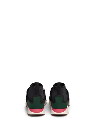 Back View - Click To Enlarge - MARNI - Single strap scuba jersey sneakers