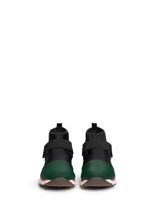 Front View - Click To Enlarge - MARNI - Single strap scuba jersey sneakers