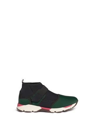 Main View - Click To Enlarge - MARNI - Single strap scuba jersey sneakers