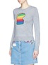Front View - Click To Enlarge - MARC JACOBS - Rainbow toast intarsia wool sweater