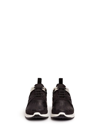 Front View - Click To Enlarge - NEIL BARRETT - 'Tatoo Molecular' thunderbolt leather sneakers