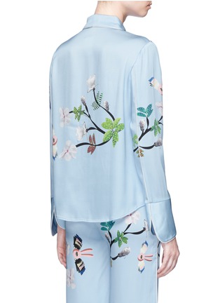 Back View - Click To Enlarge - HELEN LEE - Flying bunny print silk pyjama shirt